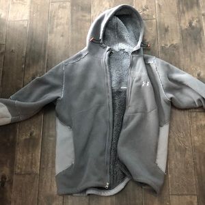 Under armour fleece lined zip up hooded sweatshirt